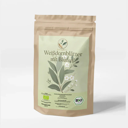 Bio Weißdornblätter mit Blüten - Naturheiltee